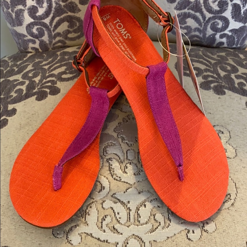 Toms Orange and Purple Sandals